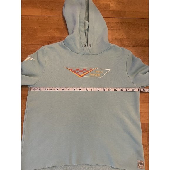 Harley-Davidson Women's M‎ Blue Pullover Hoodie hooded sweatshirt Missing String - Picture 4 of 9
